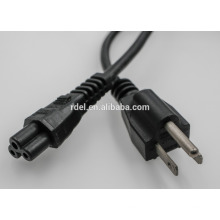 Universal 1 feet 3-Slot Notebook AC Power Cord IEC320 C5 to NEMA 5-15P